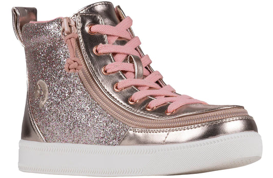 BILLY - Obuwie do ortez dla dzieci Leather Classic Lace High Rose Gold Unicorn