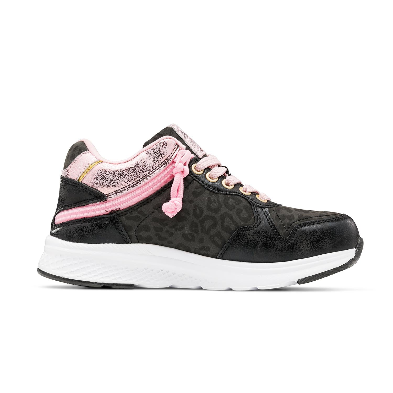 FRIENDLYSHOES - Excursion Black Leopard & Dahlia Pink children's orthotics shoes