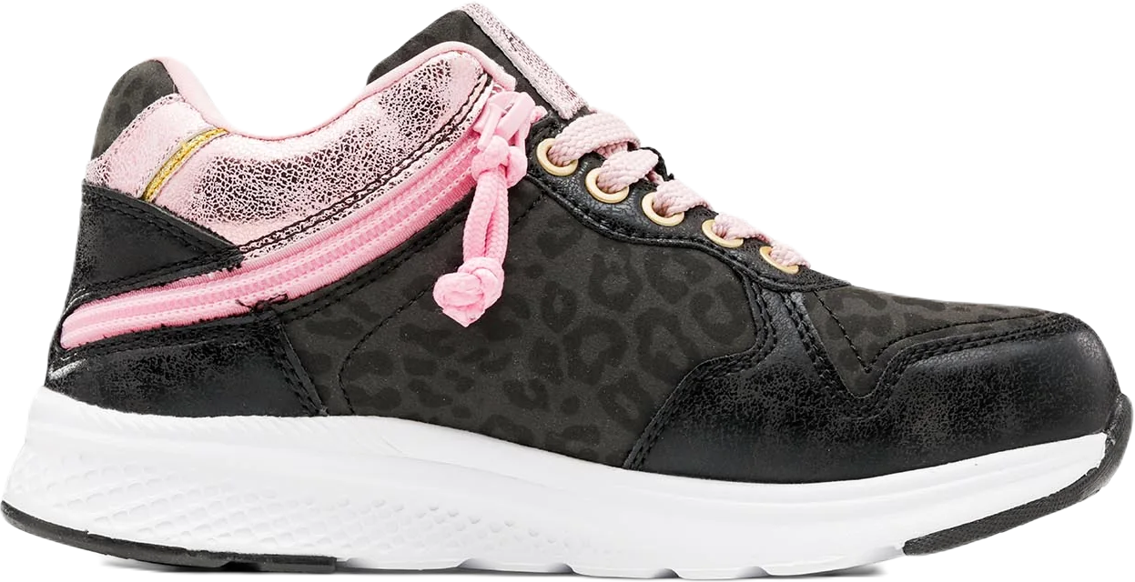 FRIENDLYSHOES - Obuwie do ortez dla dzieci Excursion Black Leopard & Dahlia Pink