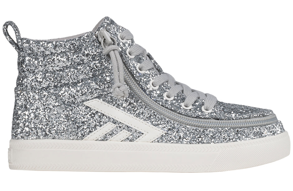 BILLY - Obuwie do ortez dla dzieci Sneaker Glitz High Tops Silver