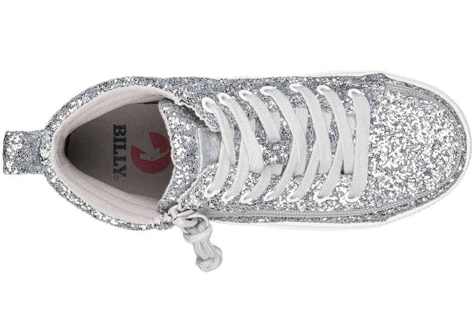 BILLY - Obuwie do ortez dla dzieci Sneaker Glitz High Tops Silver