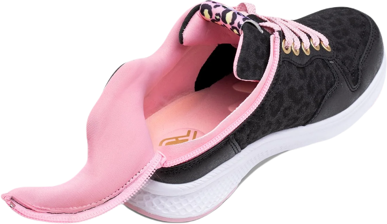 FRIENDLYSHOES - Obuwie do ortez dla dzieci Excursion Black Leopard & Dahlia Pink