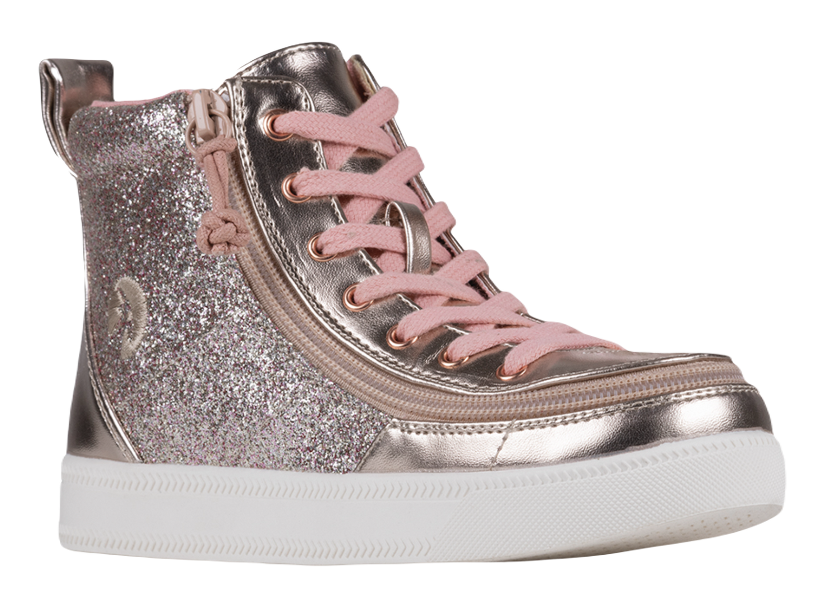 BILLY - Obuwie do ortez dla dzieci Classic Lace High Rose Gold Unicorn