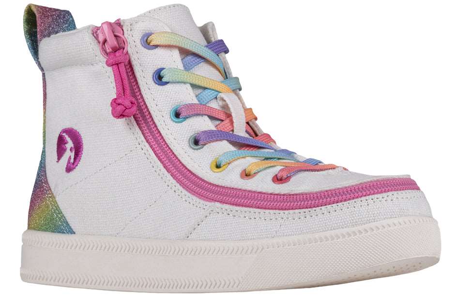 BILLY - Obuwie do ortez dla dzieci Classic Lace Highs White Rainbow