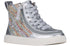 BILLY - Obuwie do ortez dla dzieci Classic Leather Lace Highs Silver Rainbow